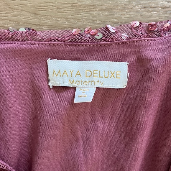 Maya Desert Rose Short Sleeve Embellished Maxi Dress 2 Maternity - Picture 4 of 5